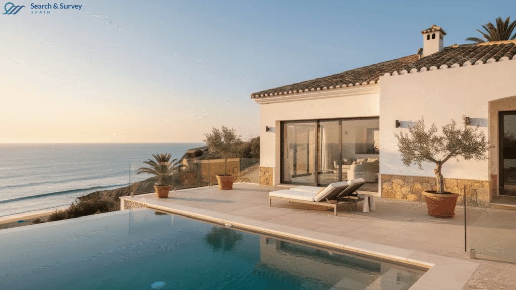 Luxury villa in Spain with a stunning sea view and infinity pool, perfect for a relaxing retreat.