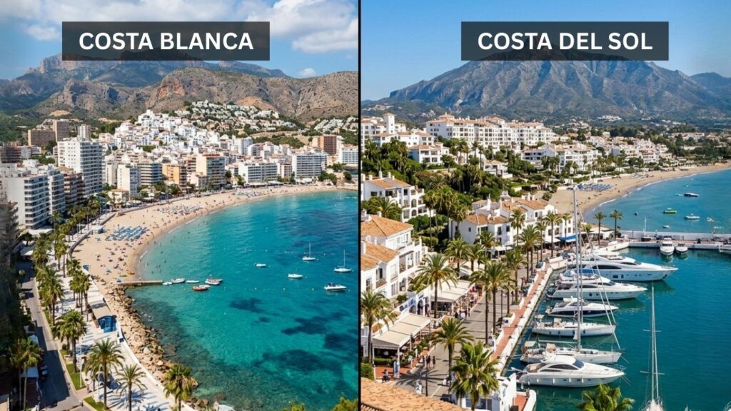 Costa Blanca vs Costa del Sol coastal comparison for American buyers buying property in Spain