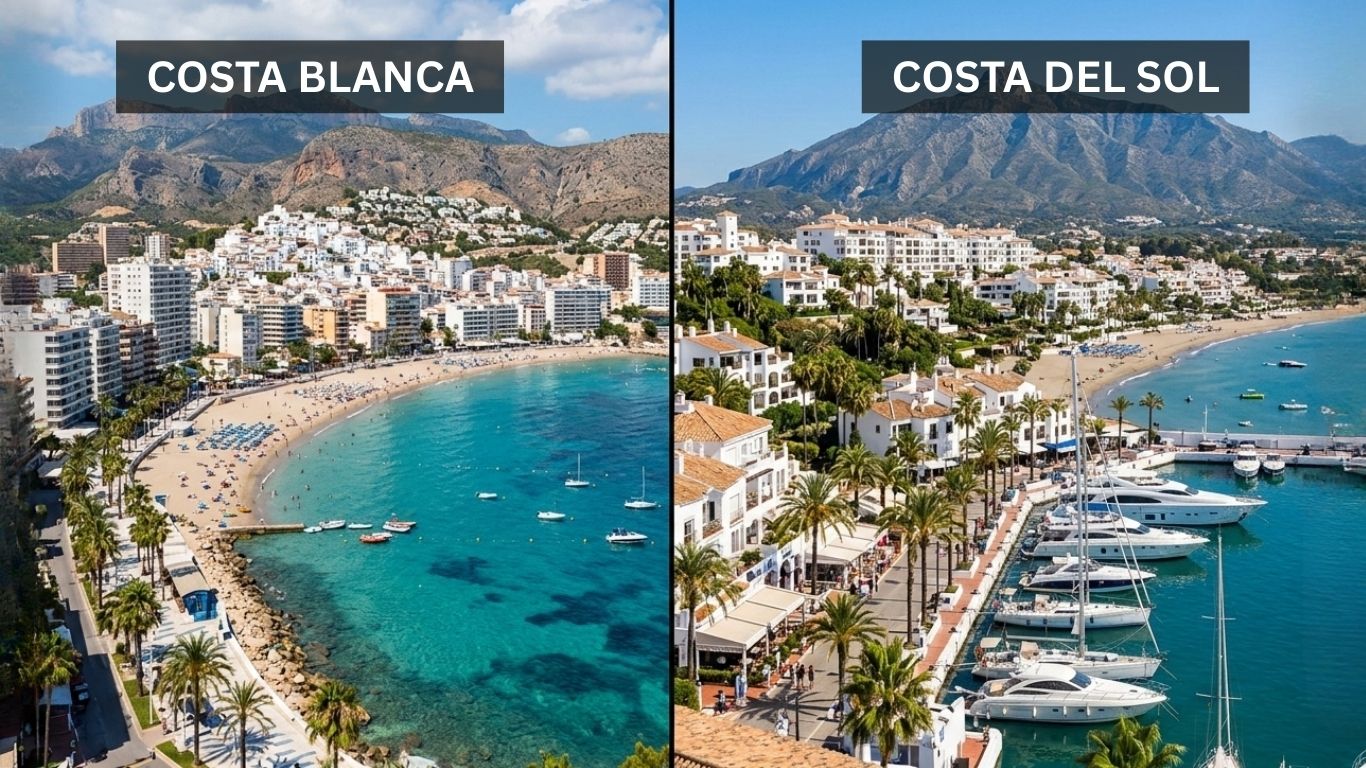 Costa Blanca vs Costa del Sol coastal comparison for American buyers buying property in Spain