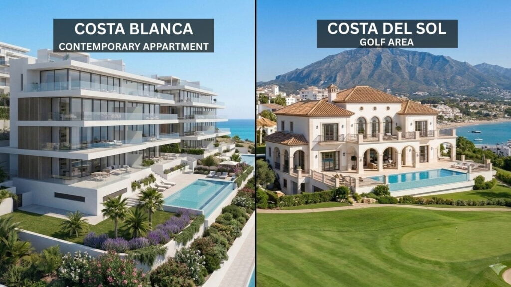 Lifestyle comparison between Costa Blanca and Costa del Sol coastal living 